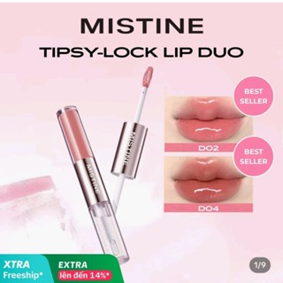 ƯU ĐÃI CÓ HẠN  Son Kem Bóng Hai Đầu MISTINE Tipsy-Lock Bền Màu Lâu Trôi Không Dính Cốc 1.5g 