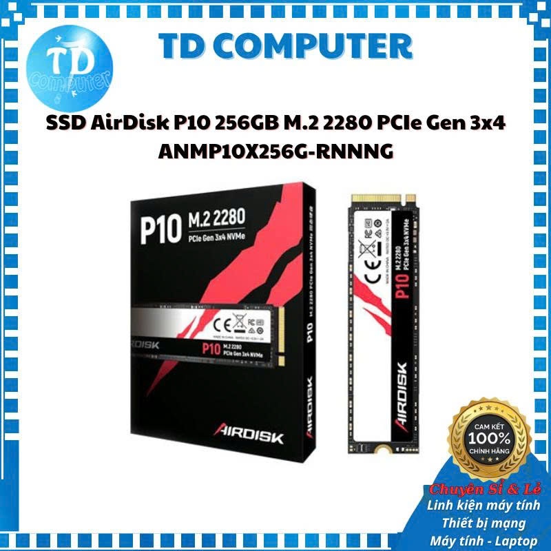 Ổ Cứng SSD Airdisk P10 M.2 2280 PCIe Gen 3x4 NVMe 256GB Chính Hãng Digiworld Phân Phối