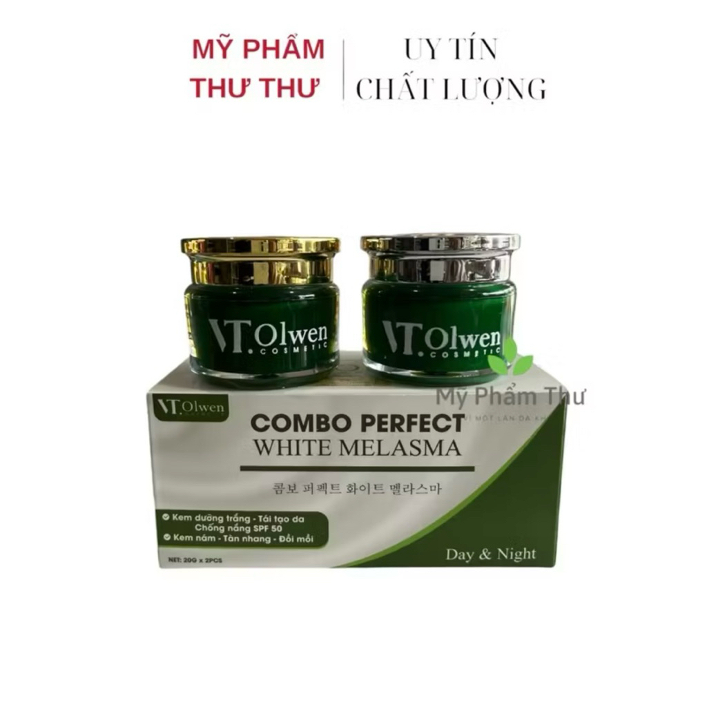 Kem Cặp VT Olwen Ngày và Đêm Dưỡng Trắng Da Ngăn Ngừa Nám Mụn