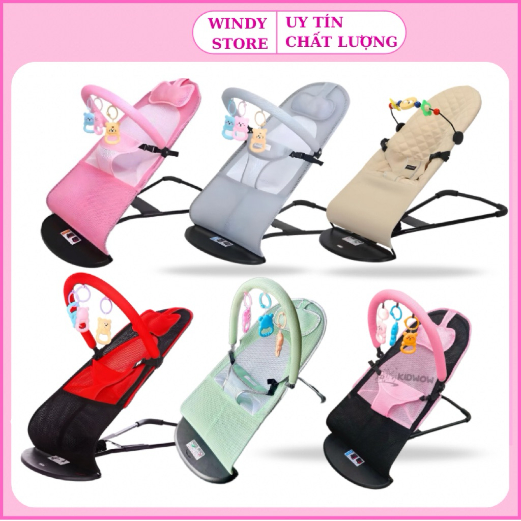 [Tặng kèm đồ chơi] Ghế rung nhún, bập bênh/ Đệm ghế cho bé nằm thư giãn - mẹ rảnh tay, ghế nằm ăn dặm, nằm ngủ