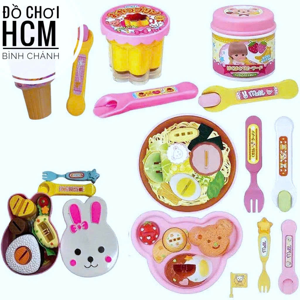 [ĐỦ MẪU-HÌNH THẬT] Đồ chơi cho ăn thức ăn bánh pudding dâu tây mì ramen đút ăn cho bé chơi nhập vai