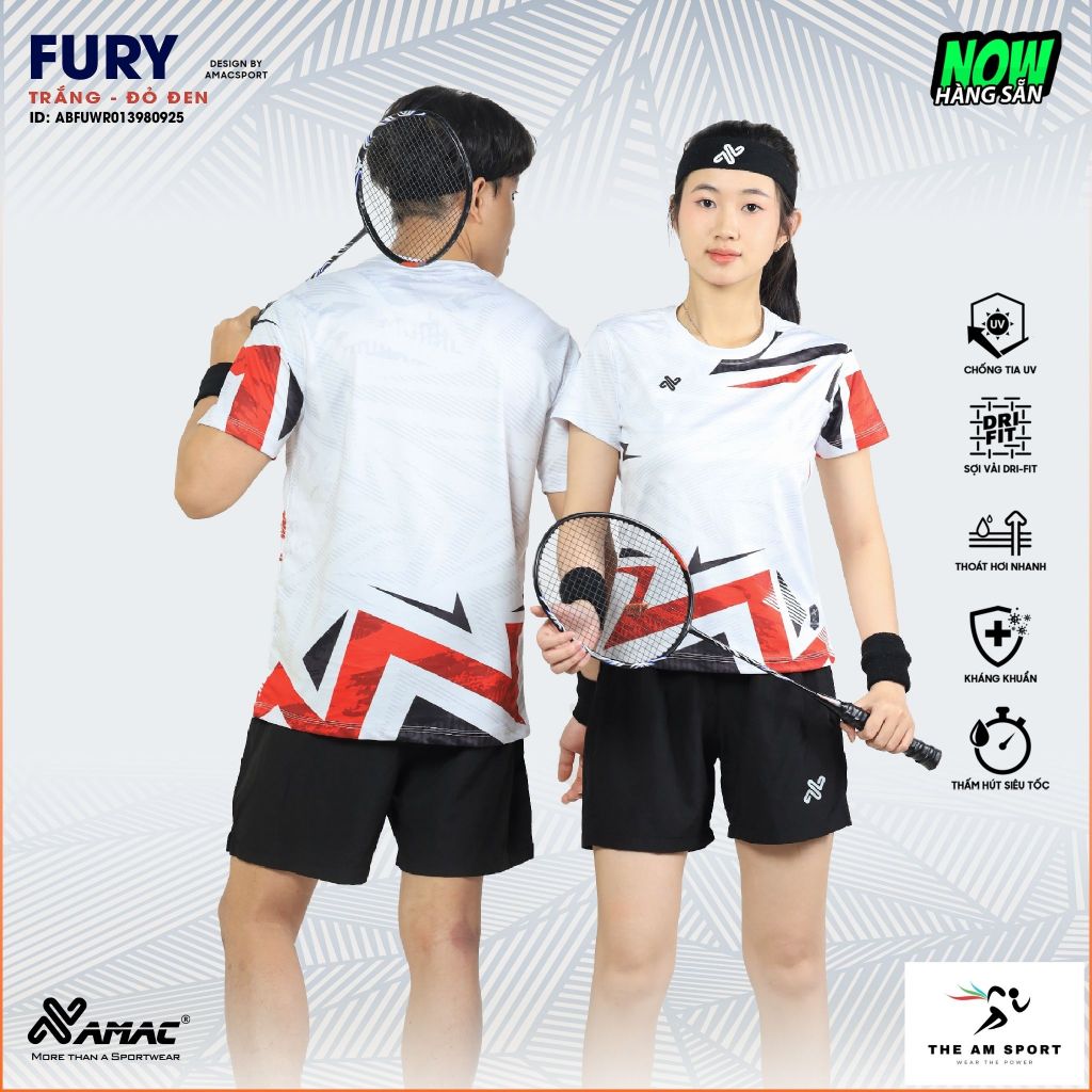 [In Tên & Số] Bộ Quần Áo Cầu Lông AMAC Fury - Thoáng Mát, Thấm Hút Tốt | The AM Sport