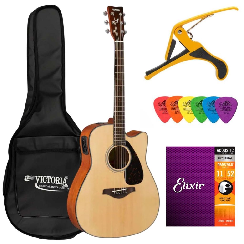 Đàn Guitar Acoustic Yamaha FGX800C, Đầy Đủ Phụ Kiện