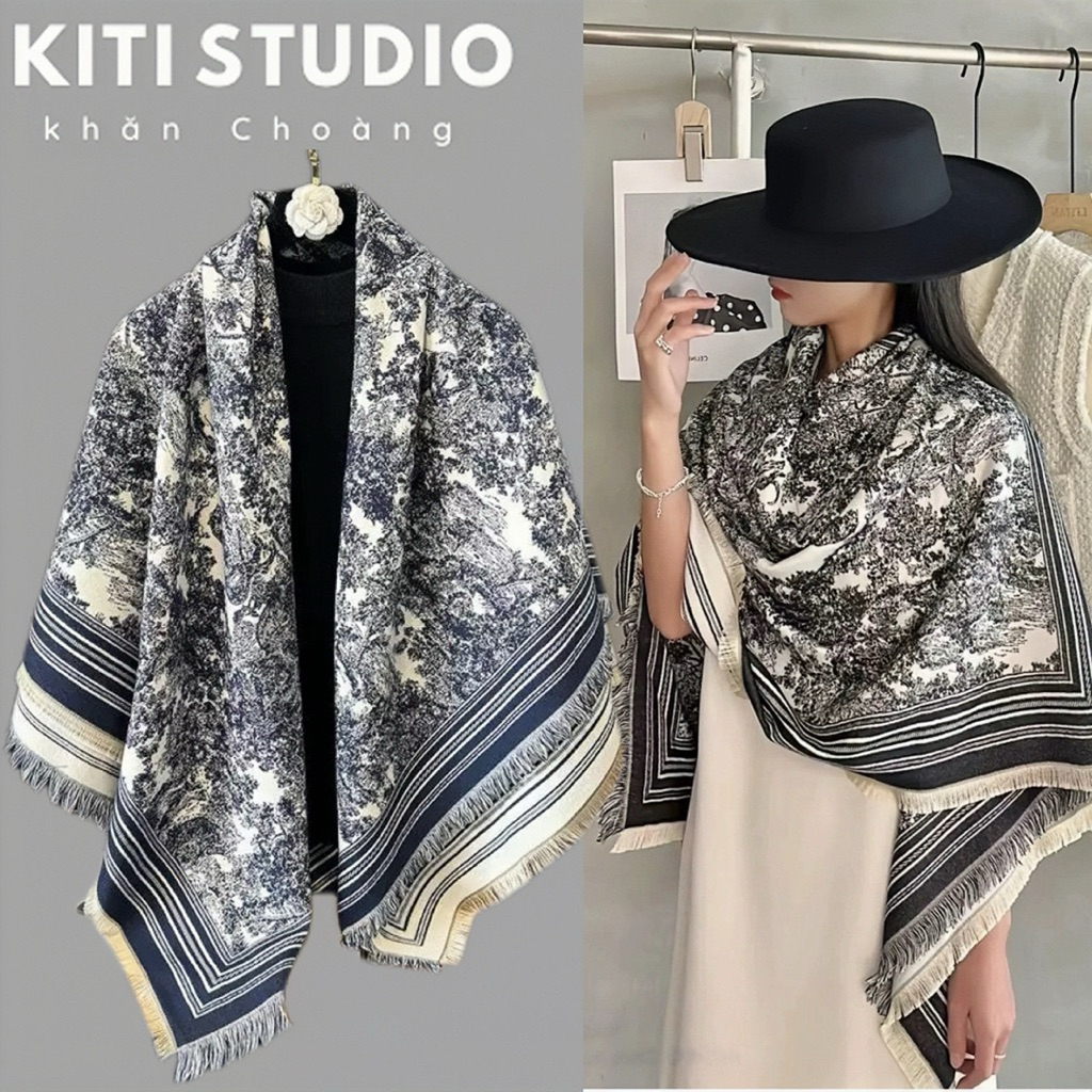 Khăn choàng vuông dày giữ ấm phong cách hàn quốc chất vải caaashmerr mềm mịn dùng bốn mùa