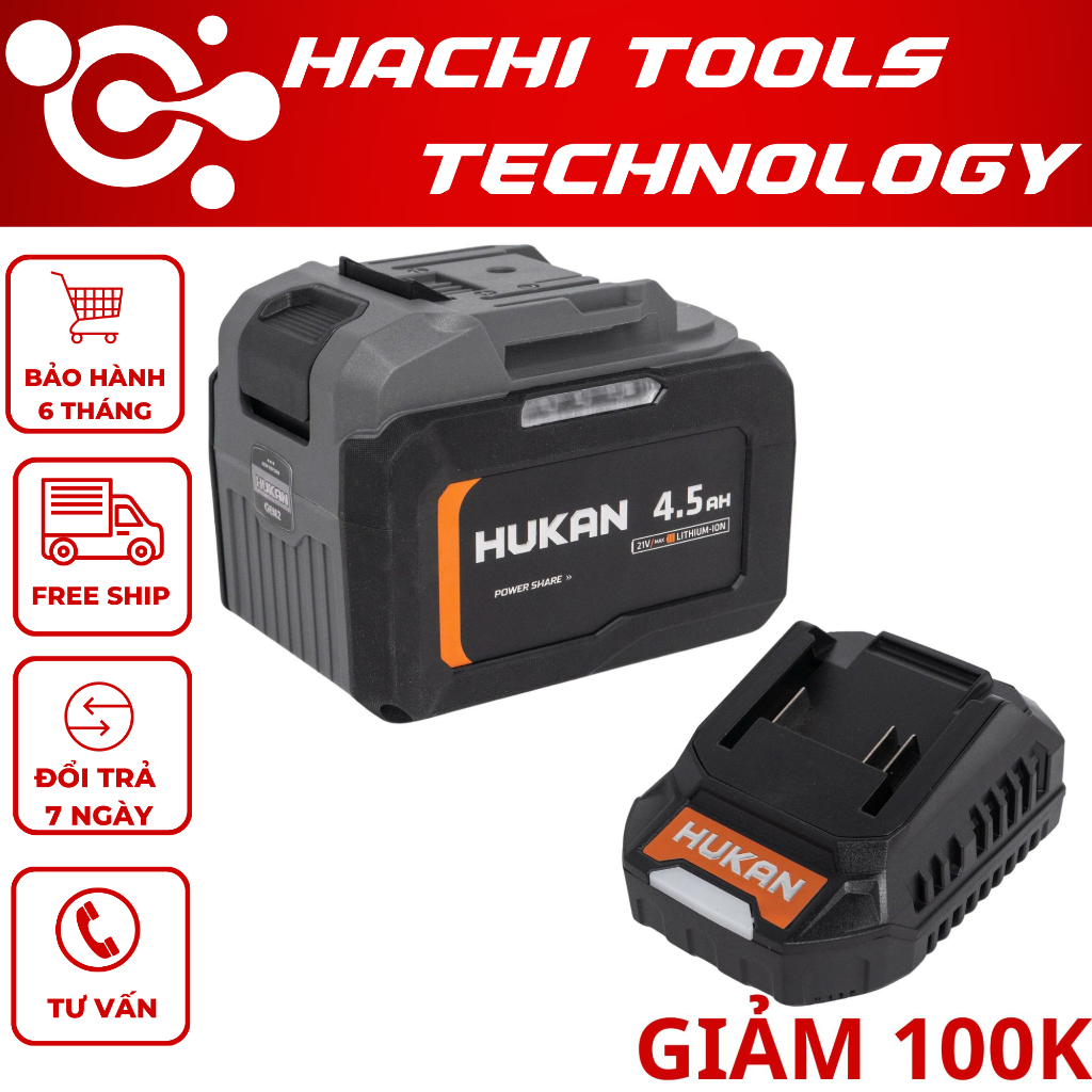 Pin HUKAN 10 Cell,15 Cell vỏ Xám - Dòng xả cao 10C - 15C, Dùng cho máy khoan, mài, vít chân phổ thôn