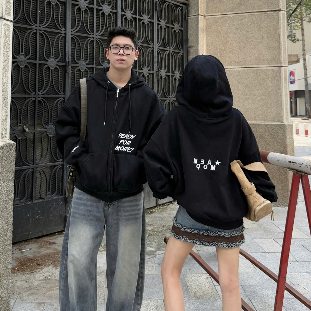 Áo Khoác Nỉ Hoodie Zip COTTON Thêu Nổi NQ30 LUNI Chống Nắng Tốt Form Rộng Nam Nữ Unisex (Không xù lông) | BigBuy360 - bigbuy360.vn