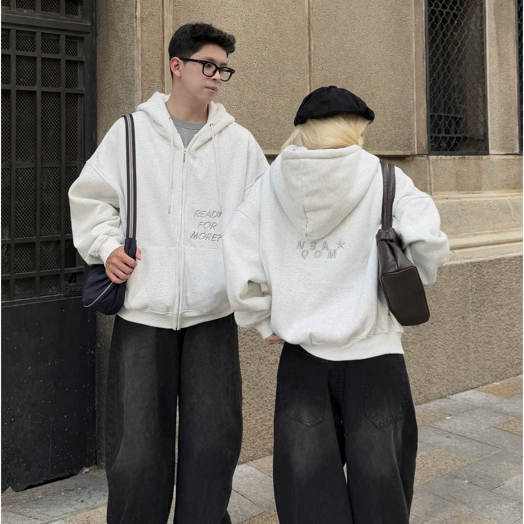 Áo Khoác Nỉ Hoodie Zip COTTON Thêu Nổi NQ30 LUNI Chống Nắng Tốt Form Rộng Nam Nữ Unisex (Không xù lông) | BigBuy360 - bigbuy360.vn