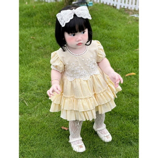 [Chỉ Bán Loại 1] Váy Đầm Thiết Kế Cao Cấp Cho Bé - Váy TBN/Lolita Cho Bé Xoè Bồng Chuẩn Loại 1 - VÁY VÀNG TAY BỒNG