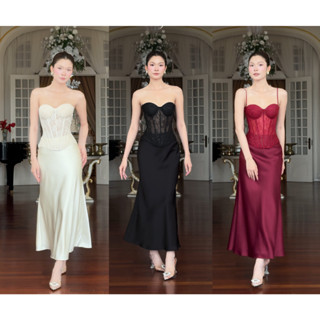  SÒ VINTAGE - ELLYS Chân váy lụa 2 lớp cao cấp 