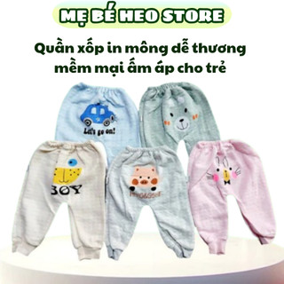 [Bé 6-10kg] Quần xốp in mông siêu mềm ấm áp – dễ thương, thoải mái cho bé yêu mùa lạnh