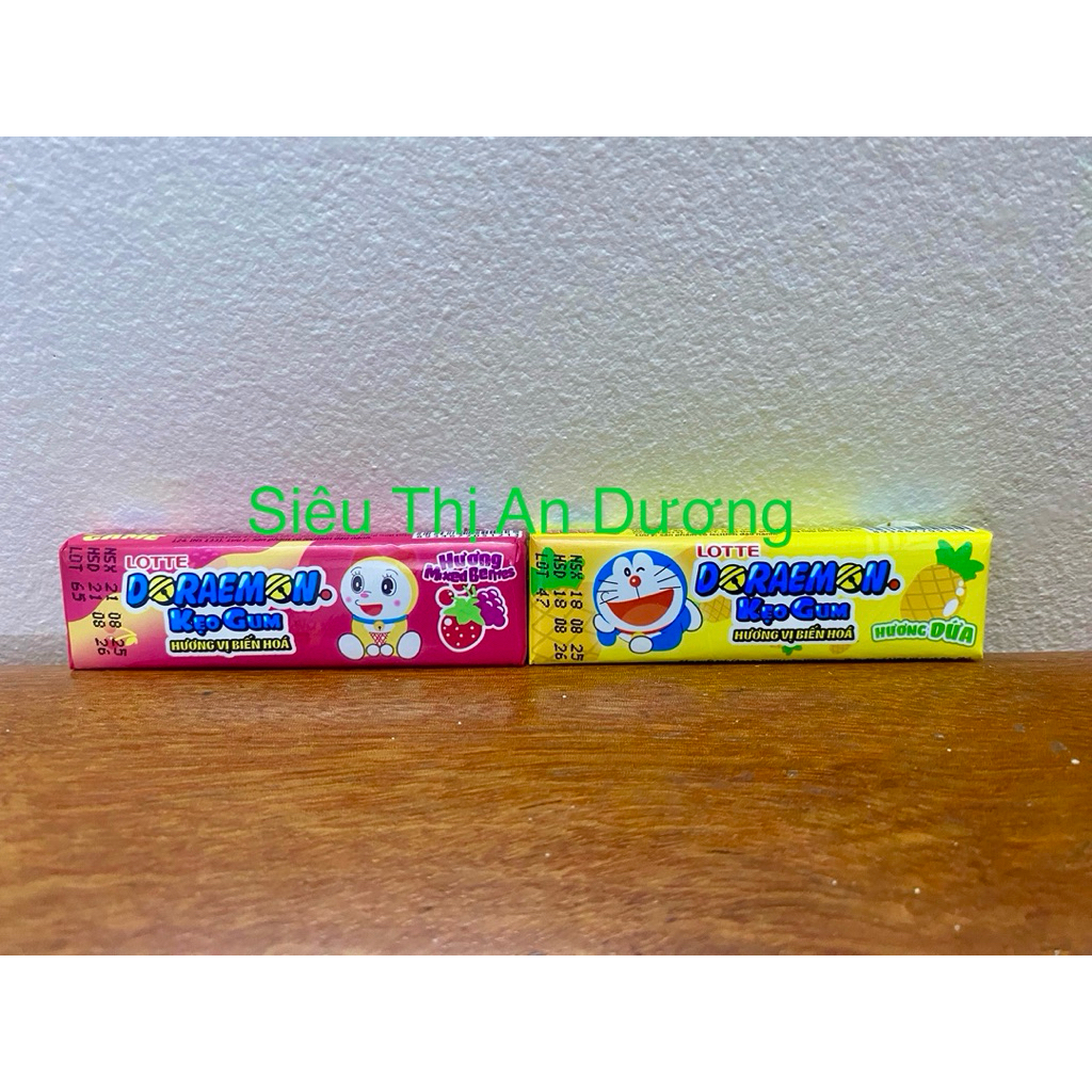 Kẹo gum hương vị biến hóa LOTTE doraemon thanh 13.5g