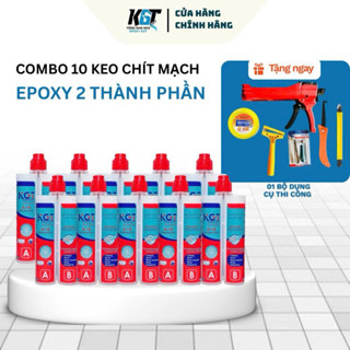  Combo 10 Chai Keo Chà Ron Chít Mạch Epoxy KGT Chống bám bẩn Chống Thấm Bền Màu  Tặng kèm bộ dụng cụ 5 món  