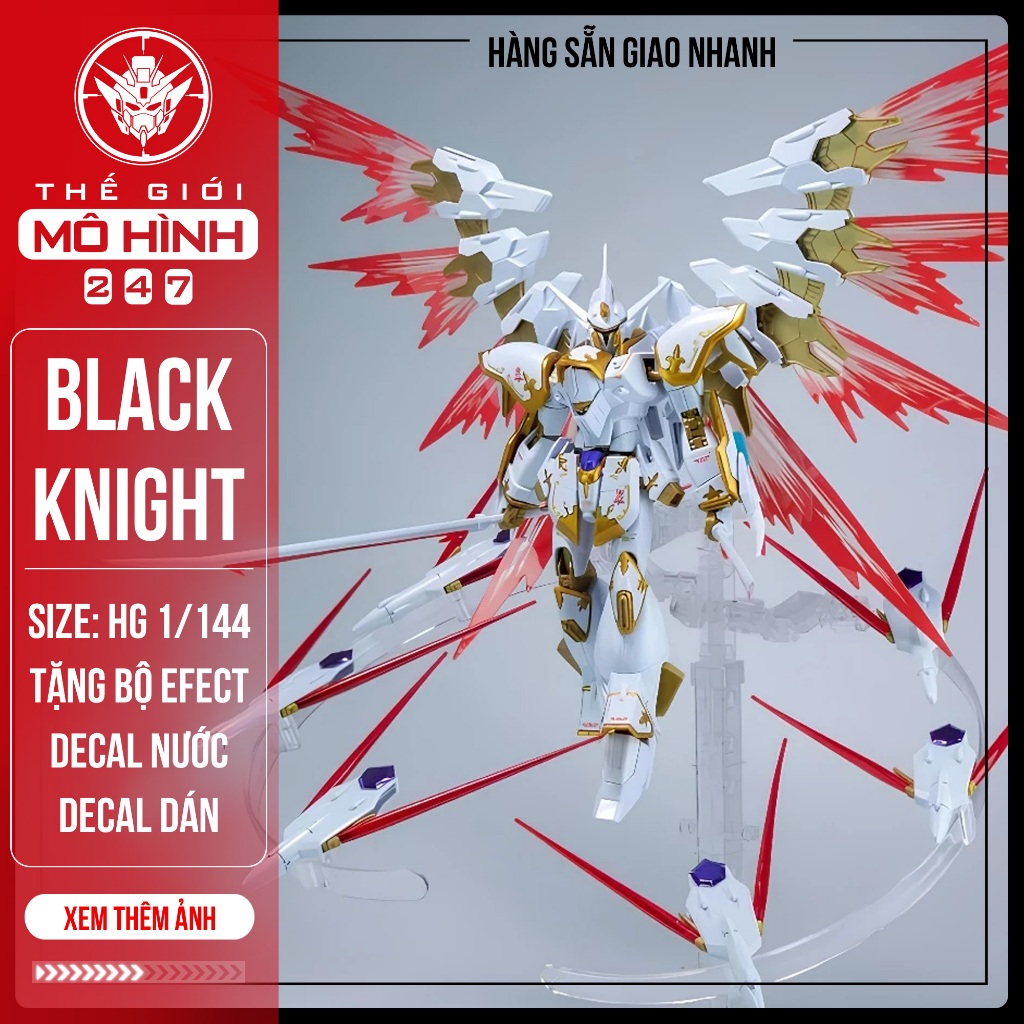 (Tặng bộ Effect + Decal nước,dán) Mô Hình HG Black Knight Squad Cal-re.A Fighter