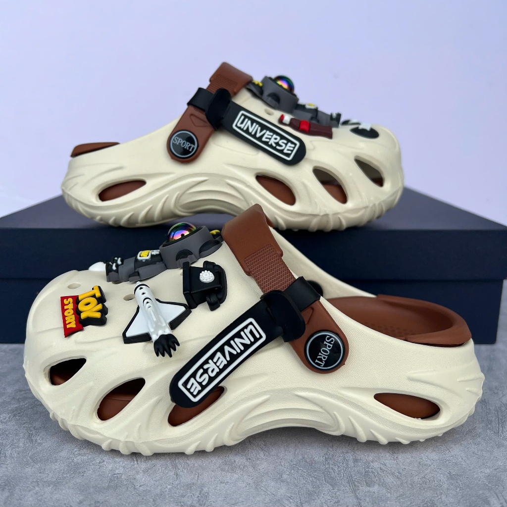 Dép CHARM (STICKER) tùy chọn cho bé trai phi hành gia chất liệu EVA cao cấp siêu nhẹ không mùi dễ vệ sinh