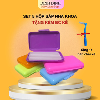  Set 5 hộp Sáp nha khoa niềng răng sáp chỉnh nha sáp bôi niềng răng giảm đau - Tặng bàn chải kẽ 