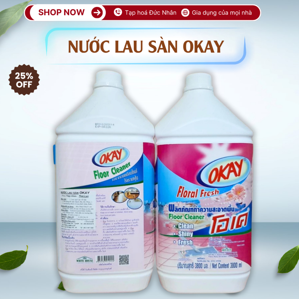 Nước Lau Sàn Okay Thái Lan Chính Hãng TH Đức Nhân