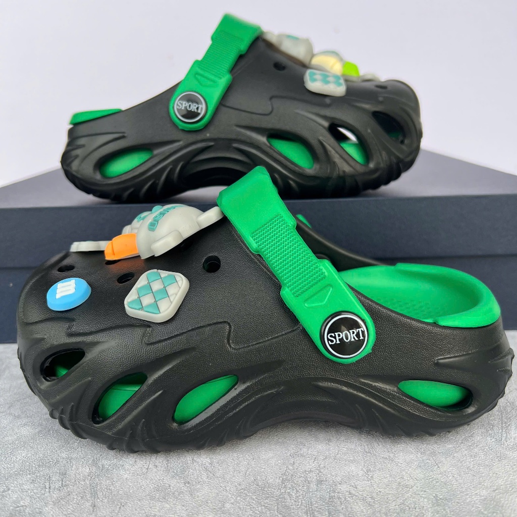 Dép bé trai tùy chọn CHARM (STICKER) chất liệu EVA cao cấp không mùi siêu nhẹ không thấm nước an toàn - Dion kids