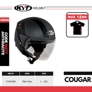  KYT Nón Bảo Hiểm 1 2 Cougar Urban Code Matt Anthracite - Thiết Kế Thể Thao Bền Đẹp Chống Va Đập 