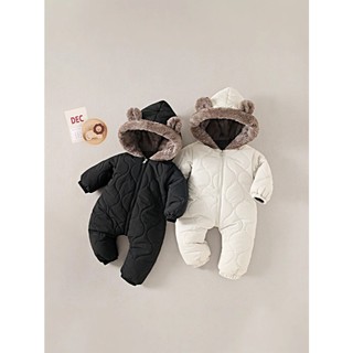  Body phao tai gấu cho bé trai và bé gái 7-16kg có lót lông dày ấm 