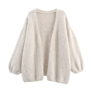  SẴN NÂU  BIGSIZE L-4XL  Áo Khoác Cardigan Bigsize Nữ Len Dệt Kim Màu Kem Nâu Form Rộng Dáng Dài Kiểu Hàn Quốc 