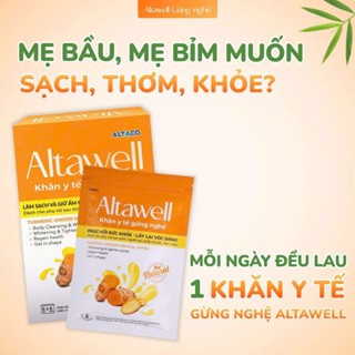 Khăn y tế gừng nghệ Altawell phát triển từ rượu gừng nghệ giúp giảm thâm, mờ rạn, lấy lại vóc dáng cho phụ nữ sau sinh