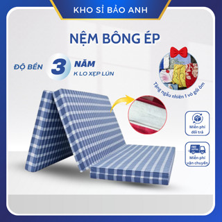 Nệm Gòn ép korea CHÍNH HÃNG đủ size siêu bền, Bảo hành 15 năm - Màu ngẫu nhiên