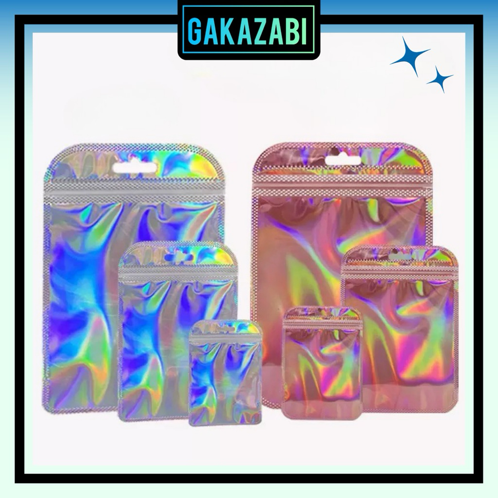 [Combo 10 Cái] Túi Zip Hologram Bạc/Hồng Phản Chiếu 7 Màu – Túi Zip Túi Bạc Đựng Móc Khóa, Trang Sức