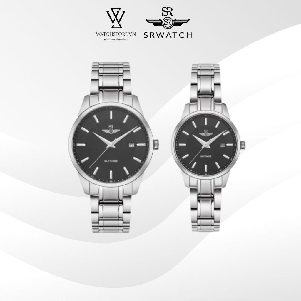 Đồng Hồ SRWATCH Couple Đôi Nam -Nữ SR80081.1101CF Máy Pin/ Quartz Kính Sapphire Dây Kim Loại Chính Hãng