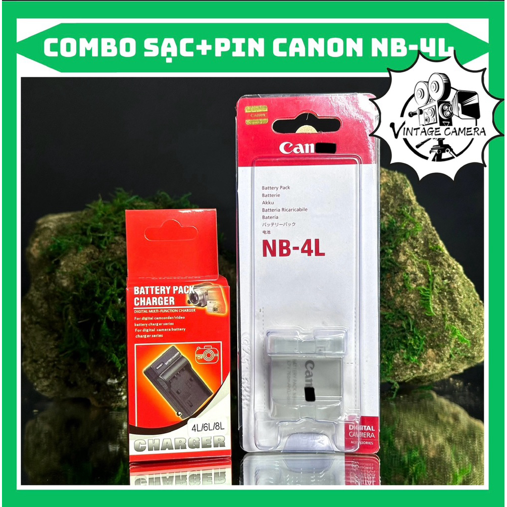 Bộ Sạc Pin Canon NB-4L ( Sạc thay thế / Pin hãng ) dùng cho IXUS 30, 40, 50, 55, 60, 100 IS, 110 IS,