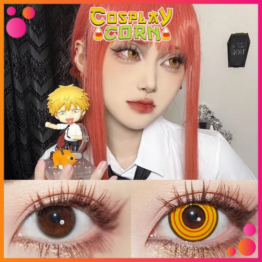 [01 CHIẾC] Lens Cosplay CHAINSAW MAN Makima Powe Corn | Kính Áp Tròng Màu Cho Cosplay Chụp Ảnh Hóa T