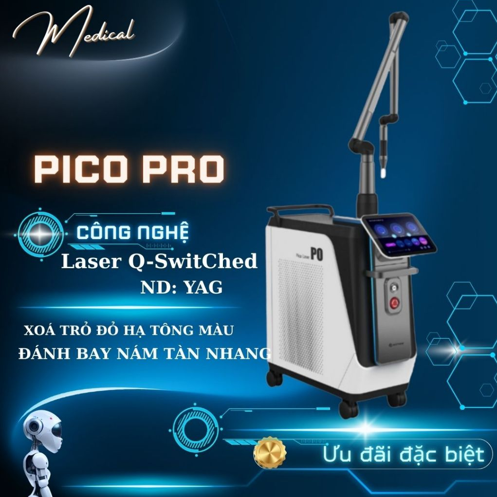 Máy Laser Pico Pro | Máy Trục Khuỷu Laser Pico Second Pro | Máy Xóa xăm, Nám, Tàn nhang Pico Laser P