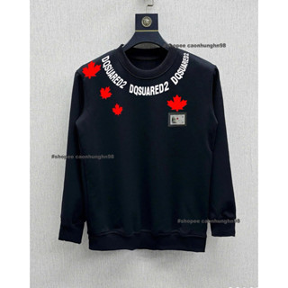  Áo nỉ bông thu đông  D2 vòng cổ 3 lá đỏ bản chuẩn logo sắt. Áo  sweater nam nữ dày dặn giữ ấm phong cách boy phố 