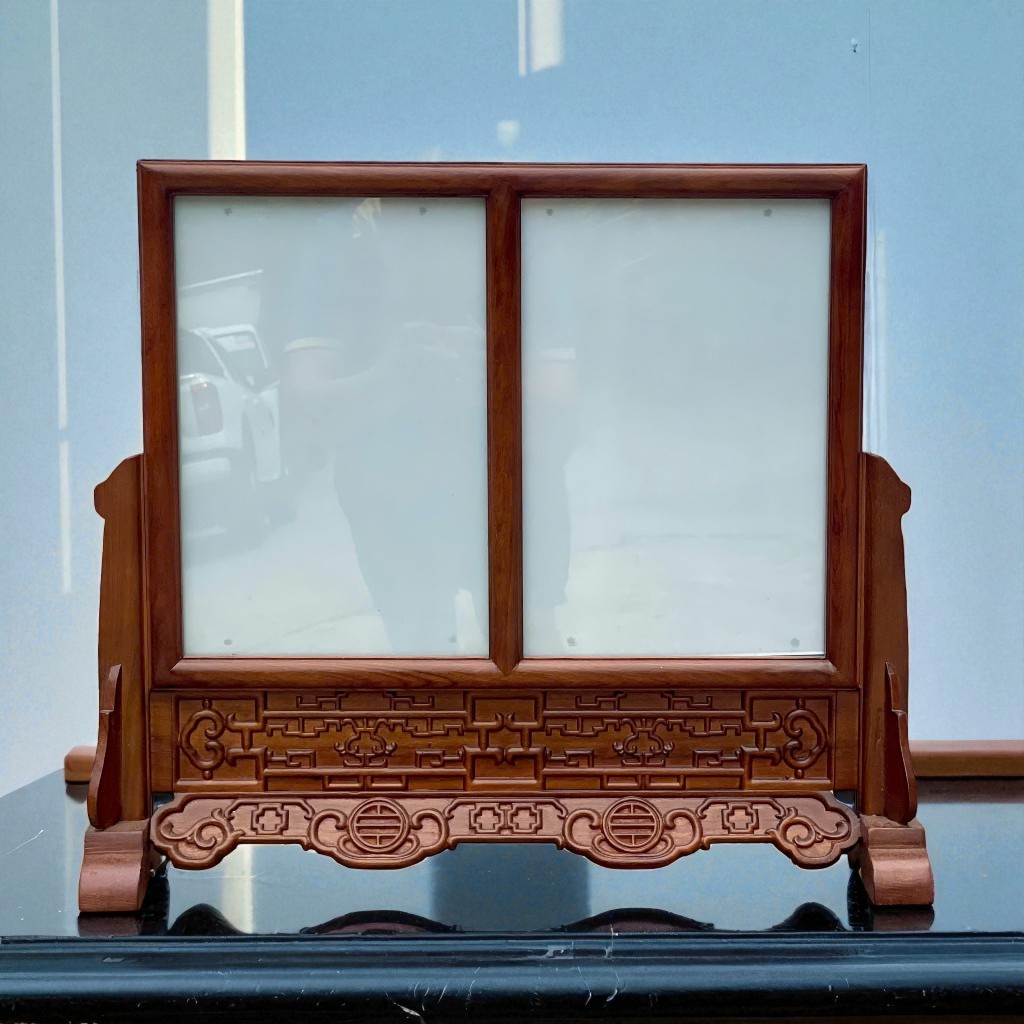 Khung Hình Ảnh Thờ Gia Tiên Gỗ Hương Cỡ Ảnh 25x35 Ngang