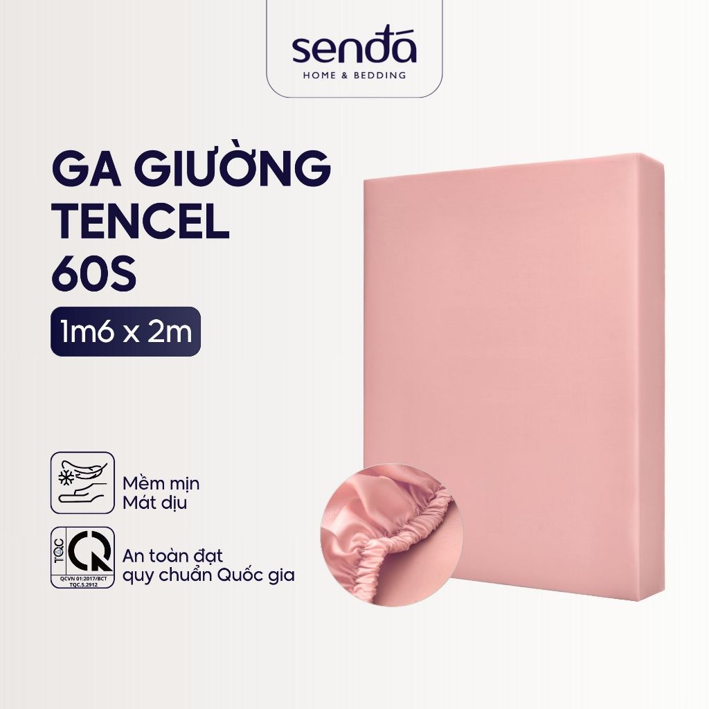 Ga giường Lụa Tencel 1m6x2m Sen Đá Home Bedding cao cấp trơn màu, drap bo chun trải nệm 1m6 x 2m, ra