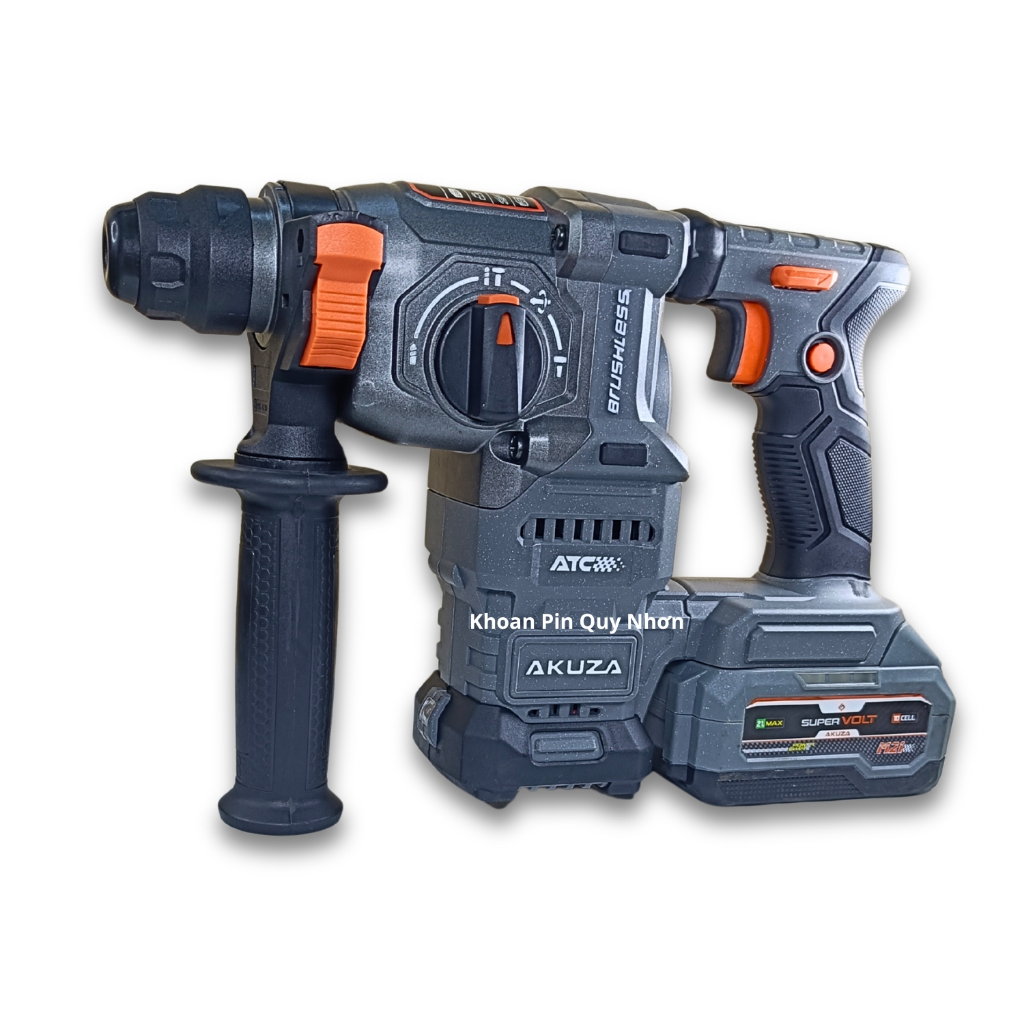 Máy khoan bê tông AKUZA 2603ATC 3.0J, động cơ không chổi than, lõi đồng, full bộ 2 pin 15 cell, sạc