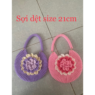 TÚI CẦM TAY HOA SEN ĐÁ HANDMADE