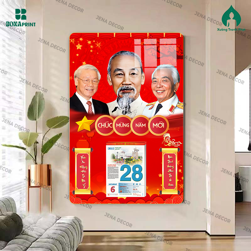 [LỊCH TẾT 2026] Đốc lịch tết 2026 Bác Hồ Bác Giáp Bác Trọng tráng gượng, đốc lịch tráng gương