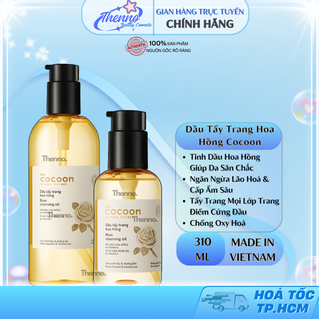 Dầu Tẩy Trang Chiết Xuất Hoa Hồng Cocoon Rose Cleansing Oil 140ml/310ml