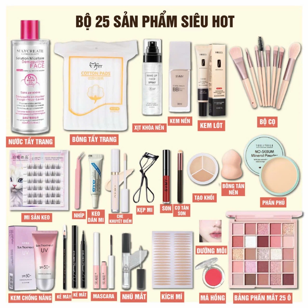 [DEAL HOT] Bộ Trang Điểm Makeup Đầy Đủ
