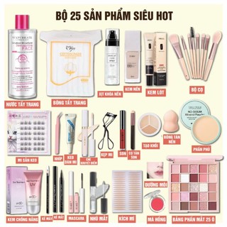   DEAL HOT  Bộ Trang Điểm Makeup Đầy Đủ Cao Cấp 25 Sản Phẩm và 15 Sản Phẩm Nâng Cao Cho Người Mới Tập Makeup 