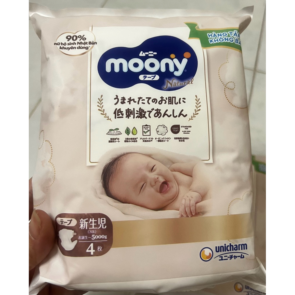 Tã dán sơ sinh 3-5kg Moony 50-100c