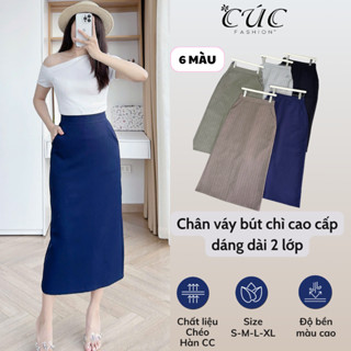  Chân váy bút chì Cúc fashion body cạp cao cấp thời trang nữ công sở đẹp đầm xẻ sau kẻ dáng dài CV96 