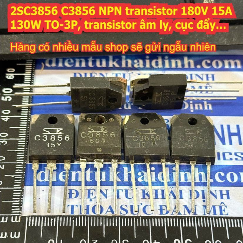 2 con 2SC3856 C3856 2SA1492 A1492 NPN PNP transistor 180V 15A 130W TO-3P, transistor âm ly, cục đẩy…