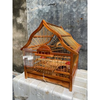  Lồng Cu Gáy Thanh Hóa Bằng Gỗ Bền Đẹp cao 45cm rộng 43cm  Lồng Chim Cu Gáy Giá Tốt Lồng gáy đã kèm phụ kiện 