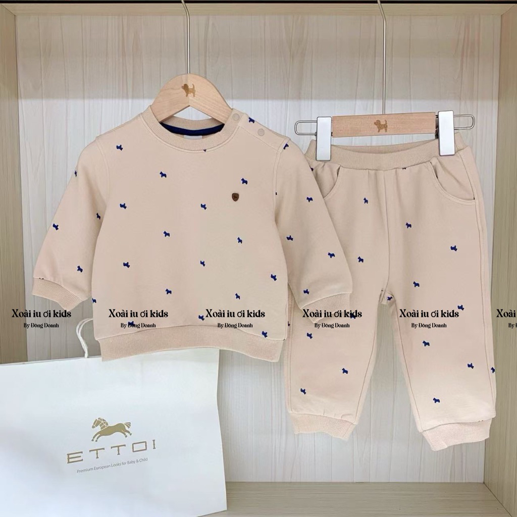 Set nỉ full ngựa xanh ettoi rmk mini - XOÀI IU ƠI KIDS