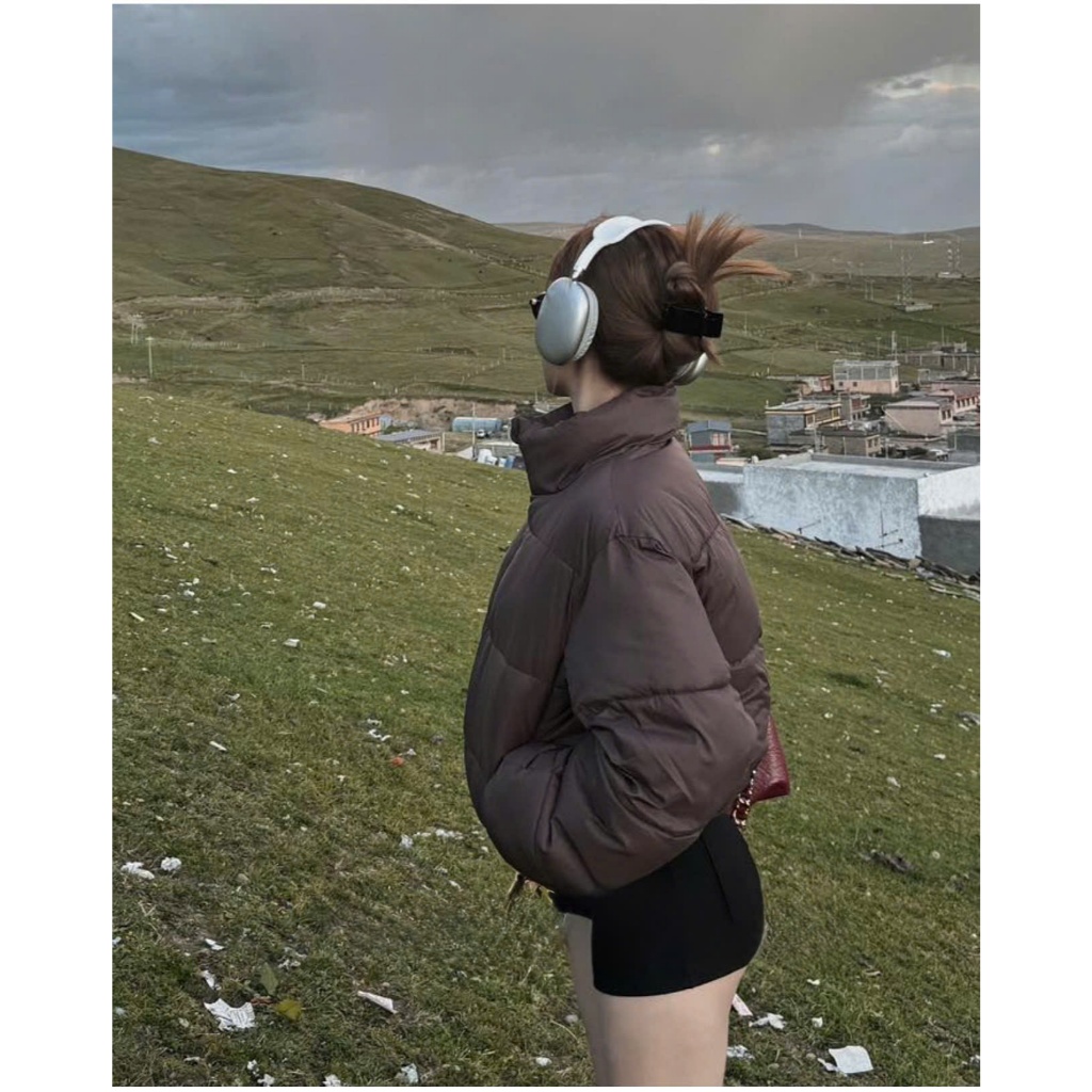 Áo khoác phao nữ dáng ngắn Bonyoung cổ đứng, trần bông, siêu dầy dặn, siêu ấm ít phồng - 0240_P10K12 | BigBuy360 - bigbuy360.vn