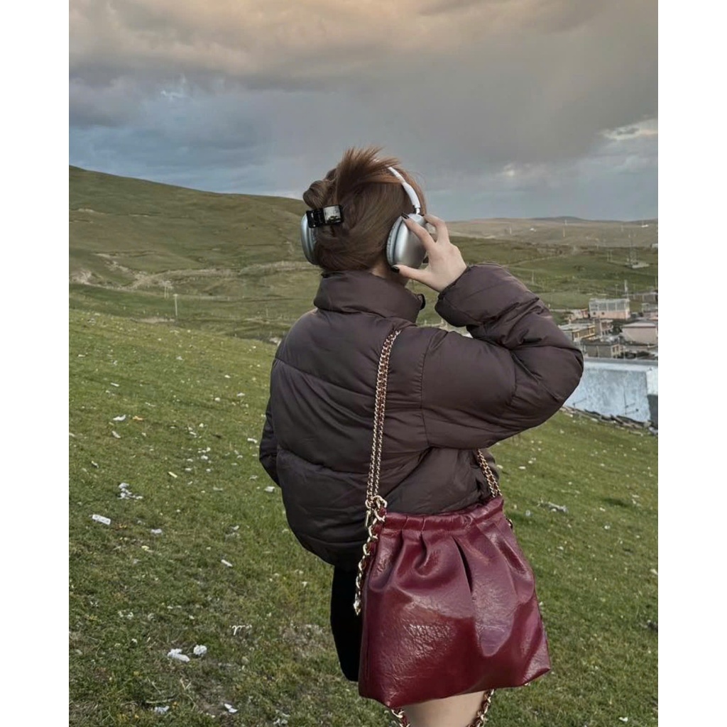 Áo khoác phao nữ dáng ngắn Bonyoung cổ đứng, trần bông, siêu dầy dặn, siêu ấm ít phồng - 0240_P10K12 | BigBuy360 - bigbuy360.vn