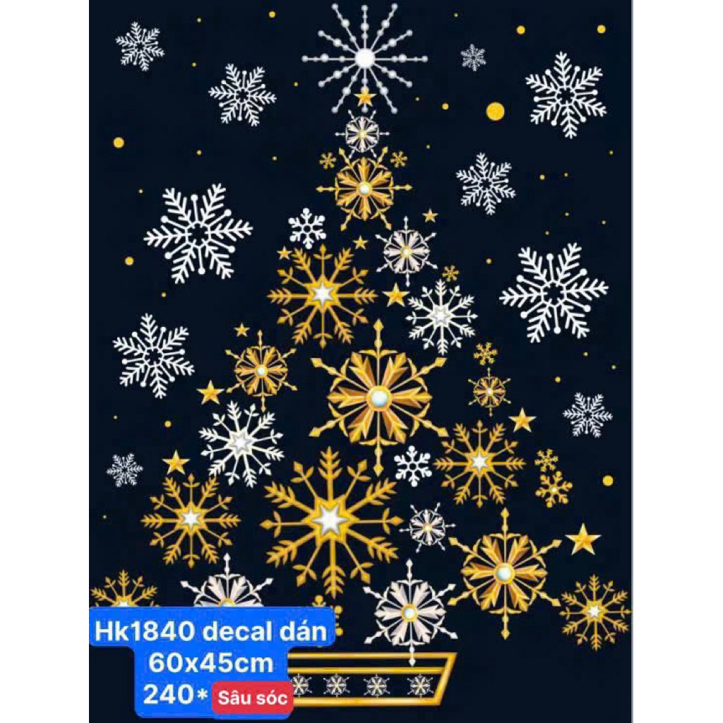 Decal trang trí giáng sinh dán cửa kính Noel