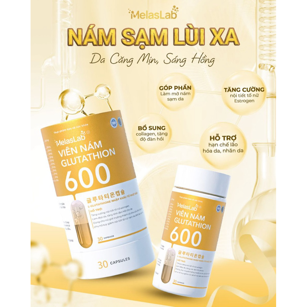 Viên Nám Glutathione 600 Melaslab