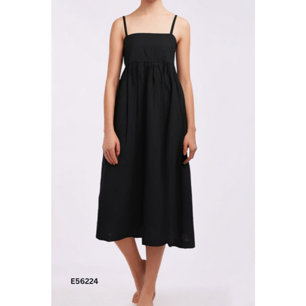 Váy hai dây linen đen siu đẹp siu quyến rũ | vải linen Nhật Bản Size S Dài: 108cm